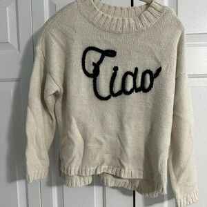Wildfox Ciao Script Knit Sweater - Cream with Black Accent s
